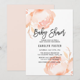 Invitación a Baby Shower del Chica de Peones Rosa