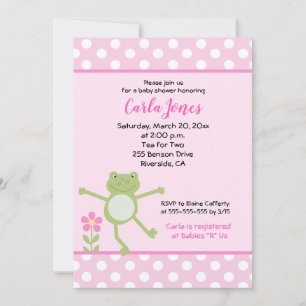 Invitación a Baby Shower del Chica de rana de salt