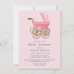 Invitación a Baby Shower del Chica de rodillos ros