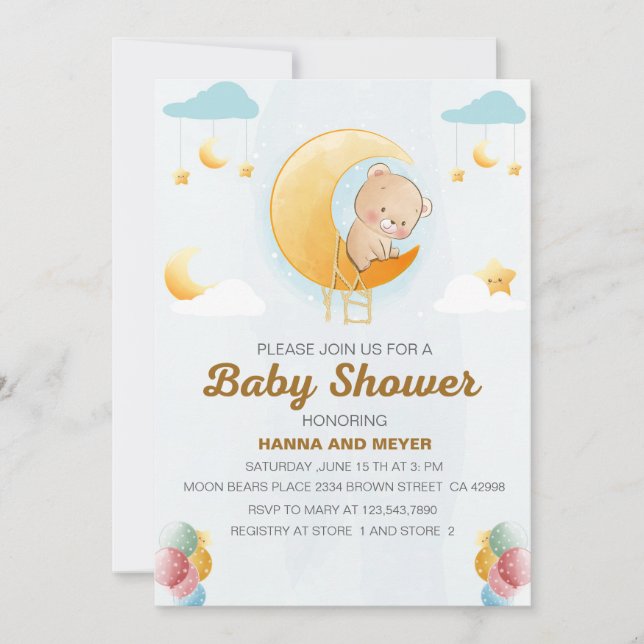 Invitación a Baby Shower del Chica de temas del os (Anverso)