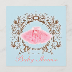 Invitación a Baby Shower del Chica de tutu rosado 
