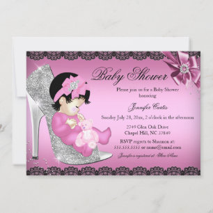 Invitación a Baby Shower del Chica de zapatos y en