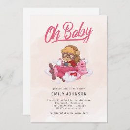 Invitación a Baby Shower del Chica del avión