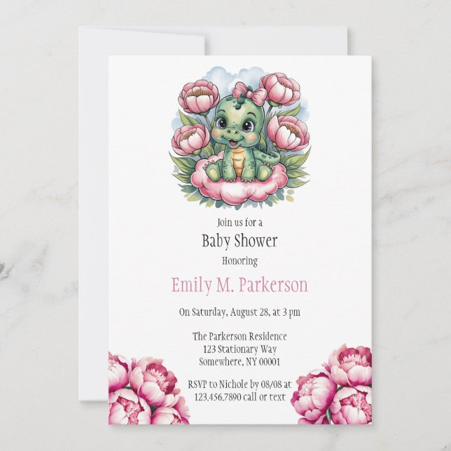 Invitación a Baby Shower del Chica del Delight de  (Anverso)