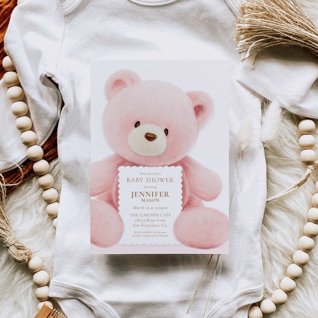 Invitación a Baby Shower del Chica del oso (Subido por el creador)