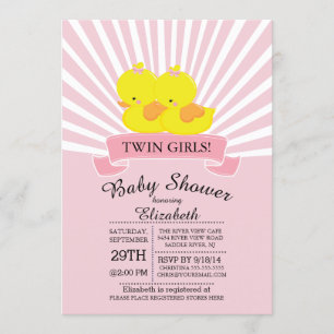 Invitación a Baby Shower del Chica del pato modern