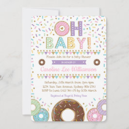 Invitación a Baby Shower del Chica Donut Sprinkles