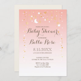 Invitación a Baby Shower del Chica Estrella Rubor