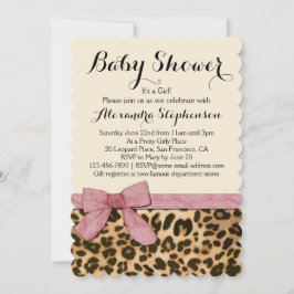 Invitación a Baby Shower del Chica Fancy Leopard P