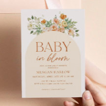 Invitación a Baby Shower del Chica floral Baby In 