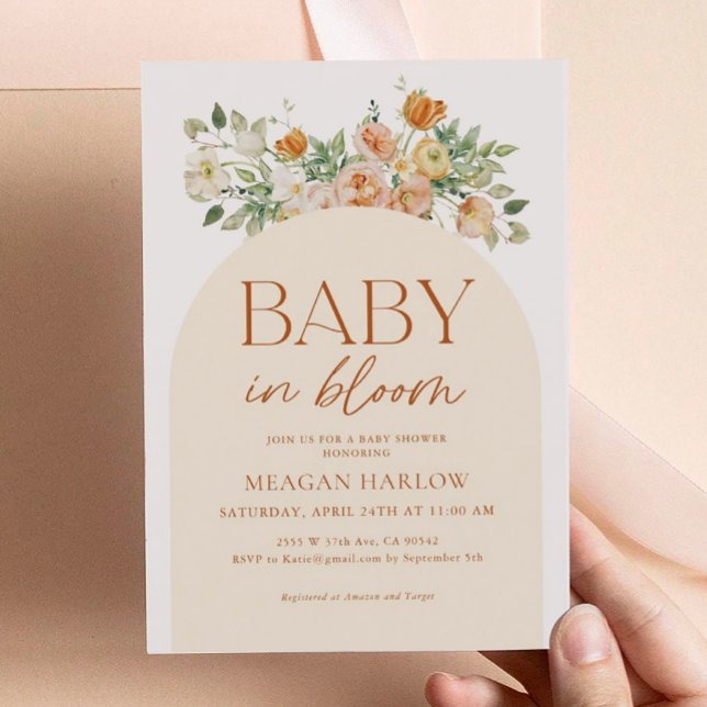 Invitación a Baby Shower del Chica floral Baby In  (Subido por el creador)