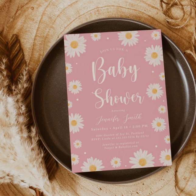 Invitación a Baby Shower del Chica floral de Daisy (Subido por el creador)