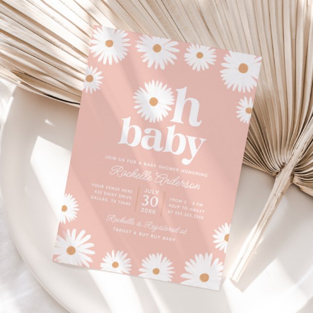 Invitación a Baby Shower del Chica floral de Pink  (Subido por el creador)