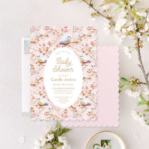 Invitación a Baby Shower del Chica floral rosa inv