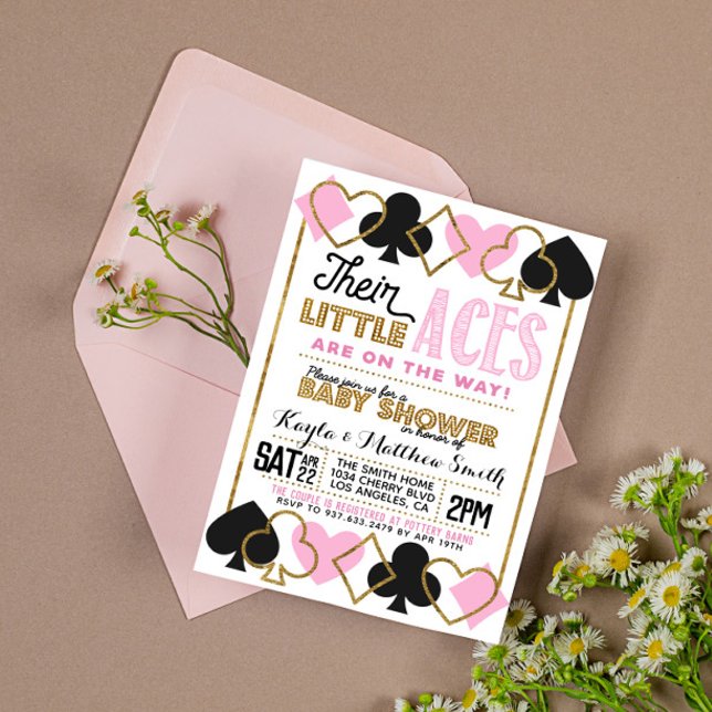 Invitación a Baby Shower del Chica gemelo Casino P (Subido por el creador)