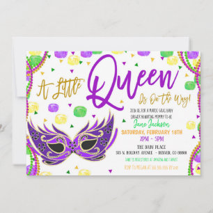 Invitación a Baby Shower del Chica Mardi Gras