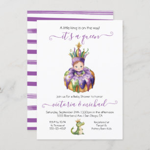 Invitación a Baby Shower del Chica Mardi Gras