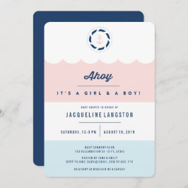Invitación a Baby Shower del Chica Nautical Ahoy