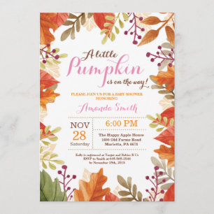 Invitación a Baby Shower del Chica otoño otoño