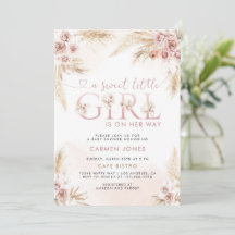 Invitación a Baby Shower del Chica Pampas Grass Bo