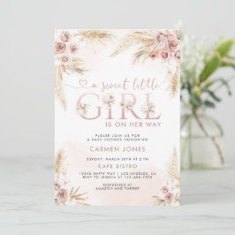 Invitación a Baby Shower del Chica Pampas Grass Bo