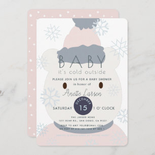 Invitación a Baby Shower del Chica Polar Bear Snow