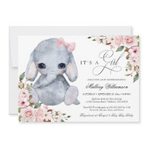 Invitación a Baby Shower del Chica rosa rosa rosad