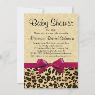 Invitación a Baby Shower del Chica rosado caliente