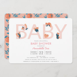 Invitación a Baby Shower del Chica rosado de Panda