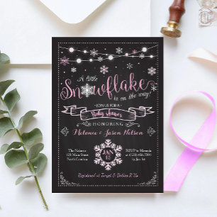 Invitación a Baby Shower del chica Snowflake