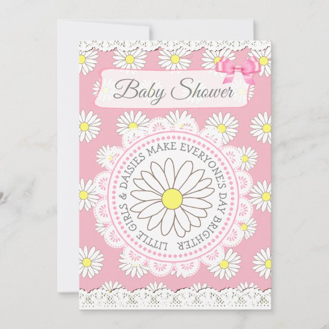 Invitación a Baby Shower del Chica Temático Daisy (Anverso)