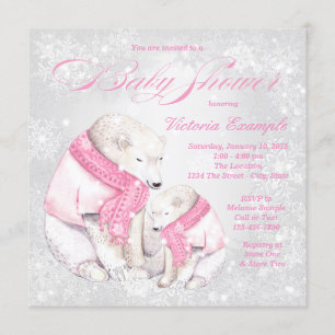 Invitación a Baby Shower del chica Winter Wonderla