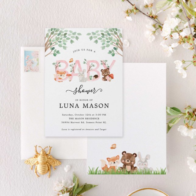 Invitación a Baby Shower del Chica Woodland (Subido por el creador)
