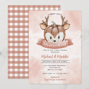 Invitación a Baby Shower del Chica Woodland Deer P