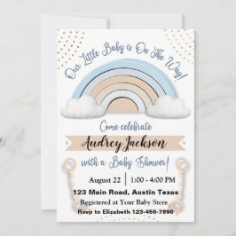 Invitación a Baby Shower del chico arcoiris del Pa