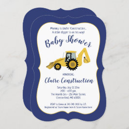 Invitación a Baby Shower del Chico de Backhoe de C