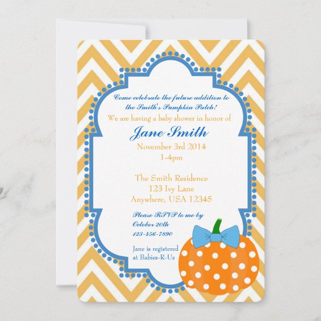 Invitación a Baby Shower del Chico Temático Del Pa (Anverso)