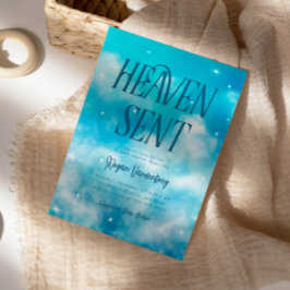 Invitación a Baby Shower del cielo azul enviado po