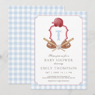 Invitación a Baby Shower del Escudo de Béisbol Pre