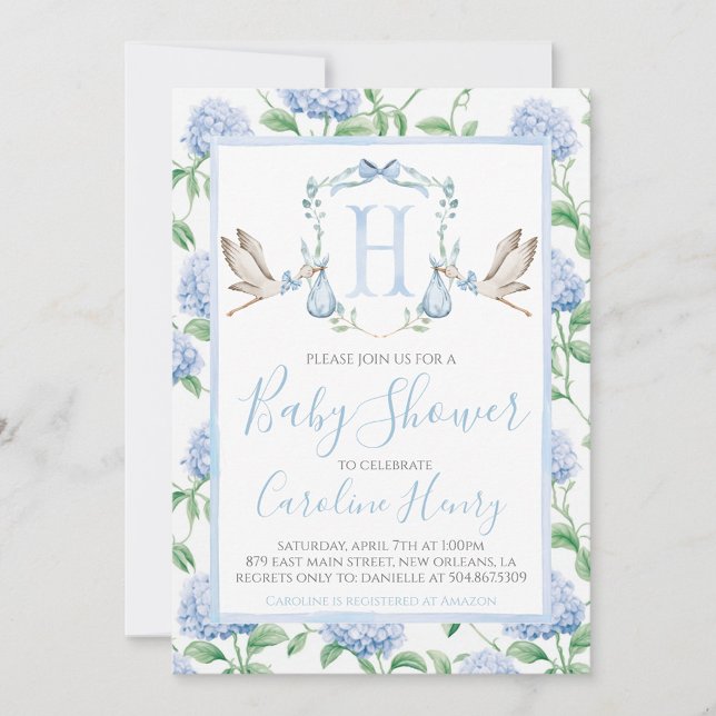 Invitación a Baby Shower del Escudo de la cigüeña (Subido por el creador)