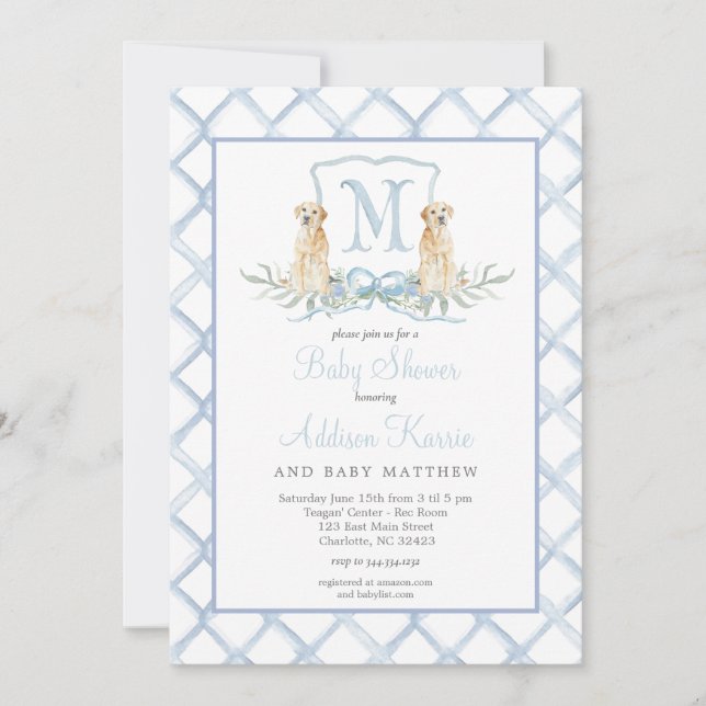Invitación a Baby Shower del Escudo de Perros de C (Anverso)