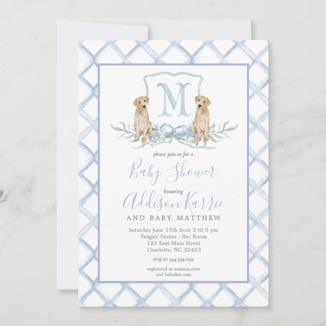 Invitación a Baby Shower del Escudo de Perros de C (Anverso)