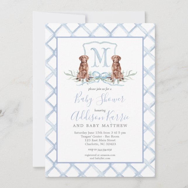 Invitación a Baby Shower del Escudo de Perros de C (Anverso)