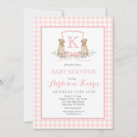 Invitación a Baby Shower del Escudo del monograma