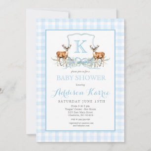 Invitación a Baby Shower del Escudo Preppy Deer Gi