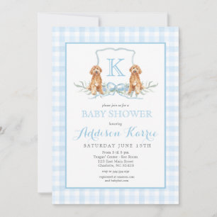 Invitación a Baby Shower del Escudo Preppy Dog Gin
