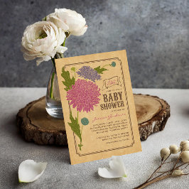 Invitación a Baby Shower del Fiesta de Jardín Flor