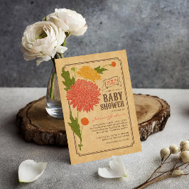 Invitación a Baby Shower del Fiesta de Jardín Flor