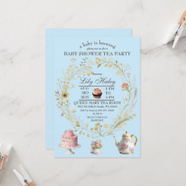 Invitación a Baby Shower del Fiesta de té de Cotta