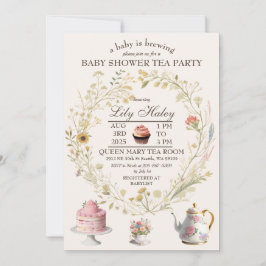 Invitación a Baby Shower del Fiesta de té de Cotta